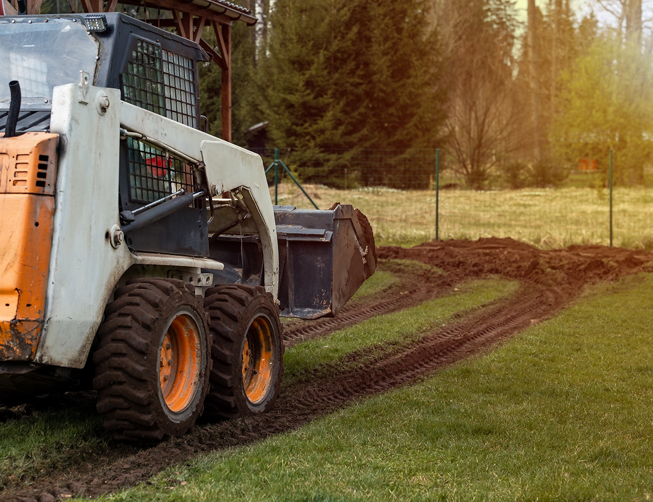 skidloader in yard