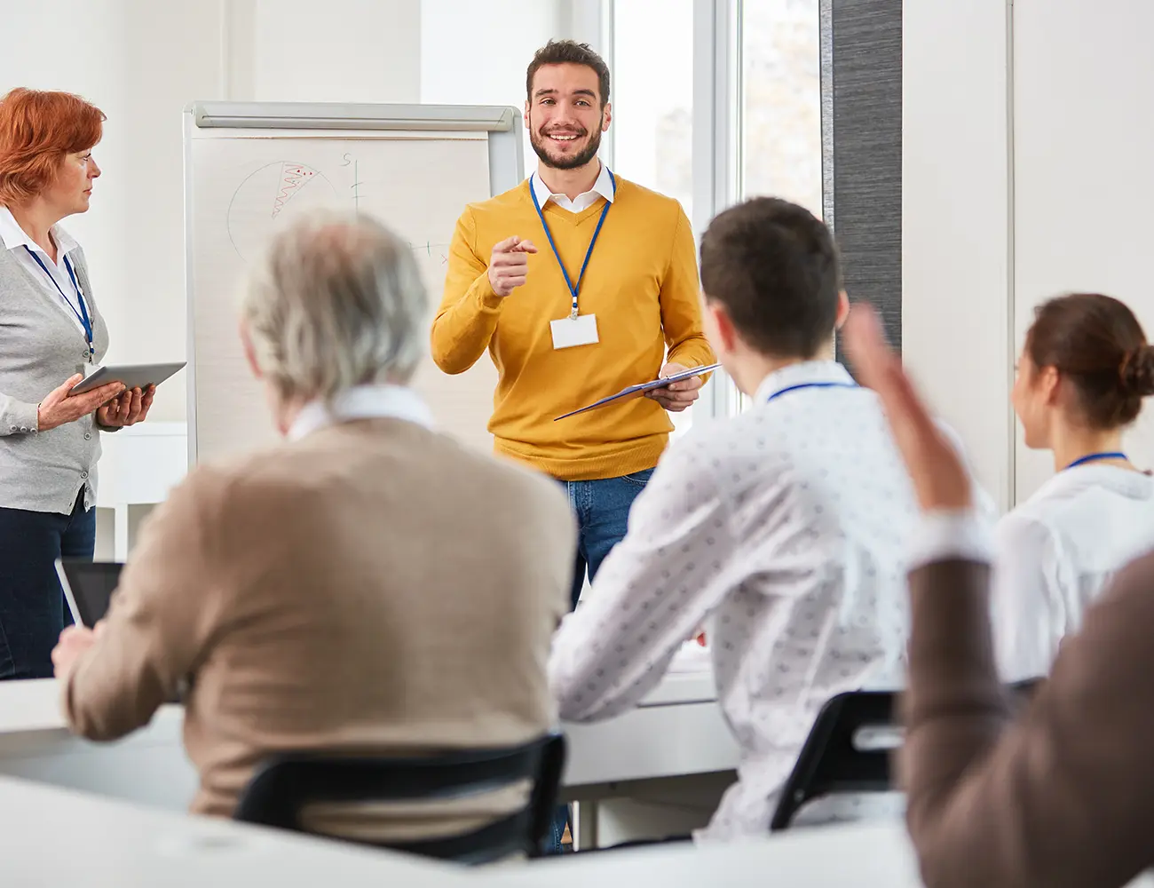 man teaching
