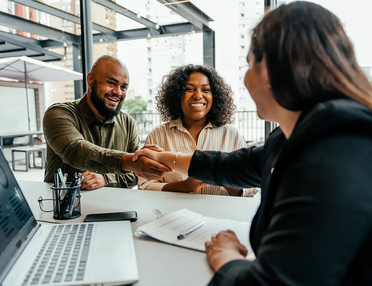couple meeting with banker