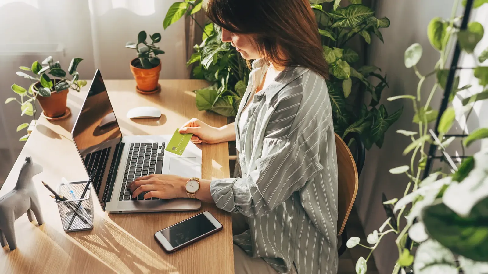 woman on laptop at home